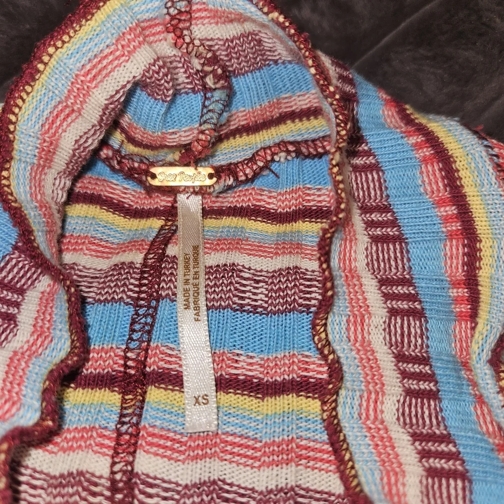 Free People Multicolor Striped Long Sleeve Tee